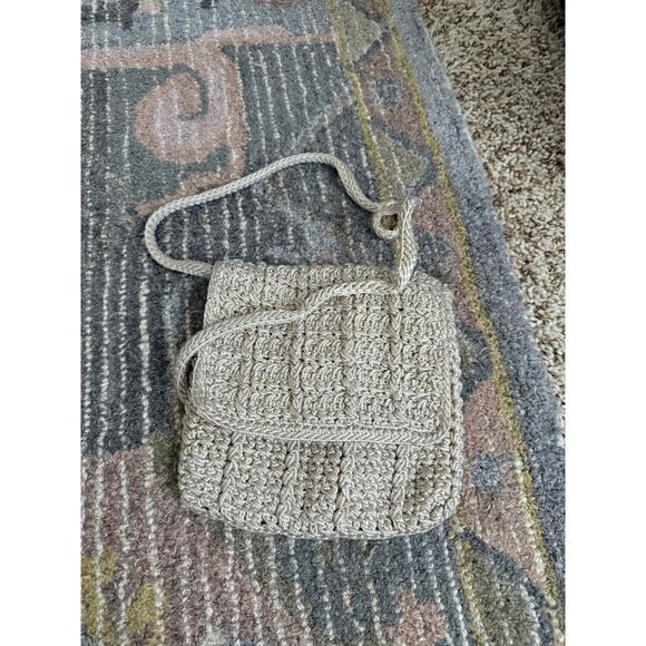 The Sak Crochet Crossbody Shoulder Bag Beige Tan Boho Woven Purse - Picture 1 of 4